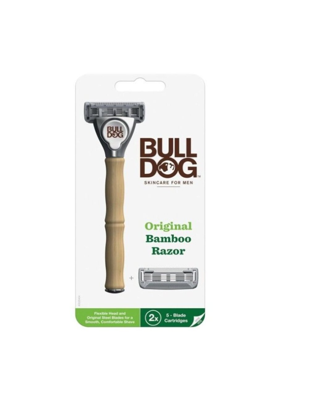 Bull Dog Original Bamboo 5 Blade Razor Bamboo Handle Includes 2 Steel Blades Men